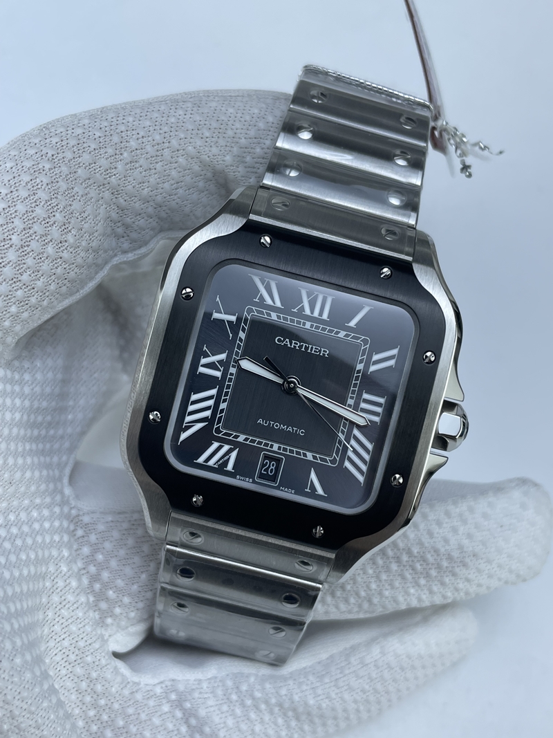 (준비완료/특급배송 )NO.2563/ 3K공장 까르띠에 산토스 드 블랙다이얼 40MM 브슬 라지