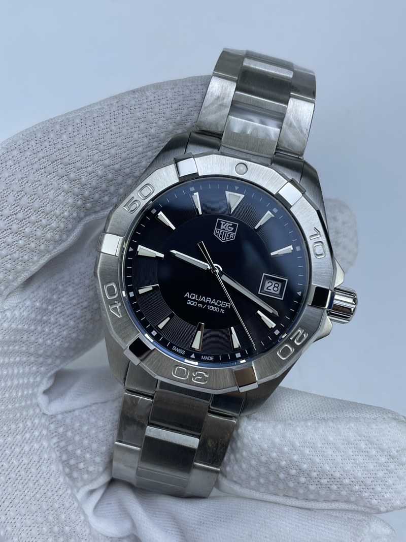 (준비완료/특급배송 )NO.2575/신공장 태그호이어 아쿠아레이서 300M 쿼츠 스틸 블랙다이얼